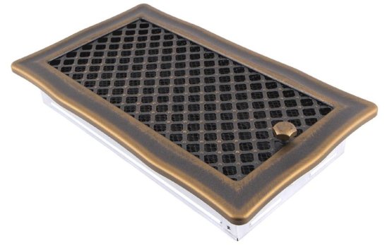 Krbová mřížka 16x32 cm, DECO zlatá patina s žaluzií