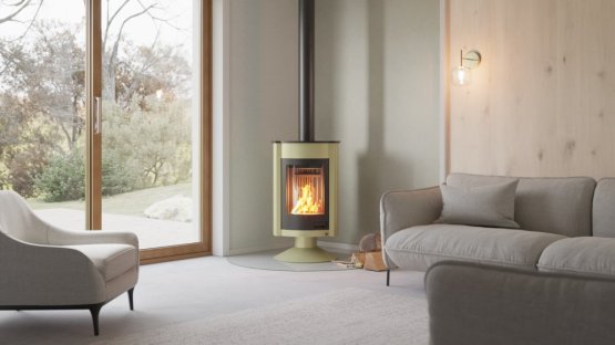 HS FLAMINGO Krbová kamna MASTERFLAMME ® Medie II, olivová