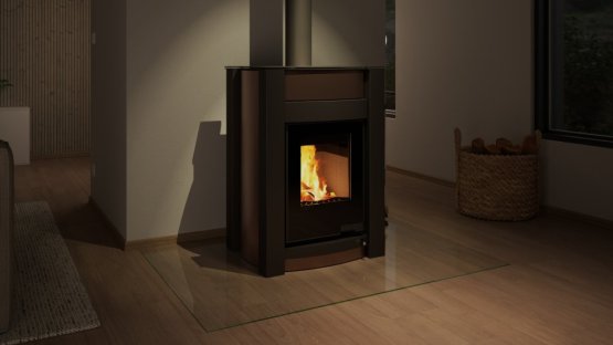HS FLAMINGO Krbová kamna AQUAFLAM VARIO ® KALMAR 11/7kW hnědá - sametová, elektronická regulace