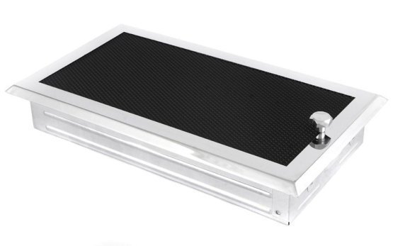 Krbová mřížka 16x32 cm, chrom s žaluzií