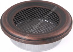 Krbová mřížka KULATÁ 125 mm měděná patina