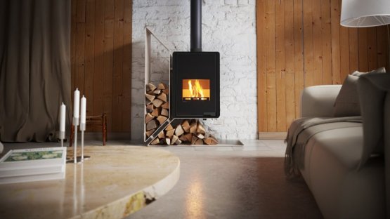 HS FLAMINGO Krbová kamna FLAMINGO DELUXE ® KAMPA levá, krémová