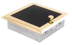 Krbová mřížka 16x16 cm, mosaz s žaluzií