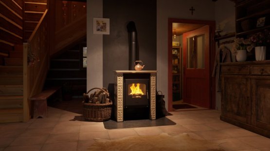 HS FLAMINGO Kachlová kamna FLAMINGO ® BALI, kachle krémová