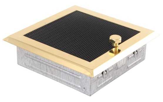 Krbová mřížka 16x16 cm, mosaz s žaluzií