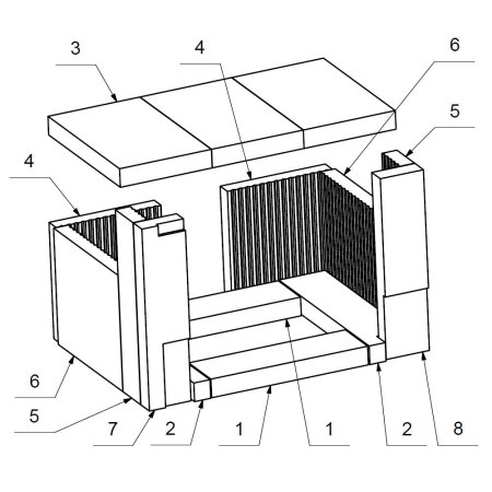 NDV-000102 - FL09K08 -  Sada vermikulitových desek pro kamna Flamingo DELUXE