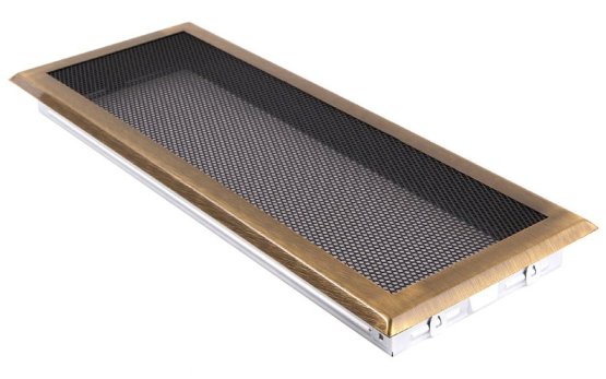 Krbová mřížka 16x45 cm, mosazná patina