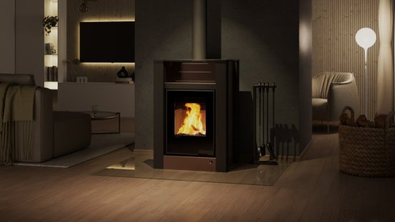 HS FLAMINGO Krbová kamna AQUAFLAM VARIO ® LEND 11/7kW hnědá - sametová, elektronická regulace