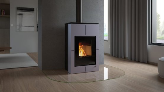 HS FLAMINGO Krbová kamna AQUAFLAM VARIO ® SAPORO 11kW šedá (teplovzdušná verze)