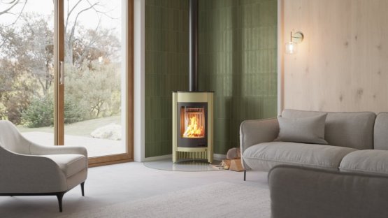 HS FLAMINGO Krbová kamna MASTERFLAMME ® Medie I, olivová