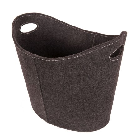 Koš na dřevo plstěný oválný, šedý