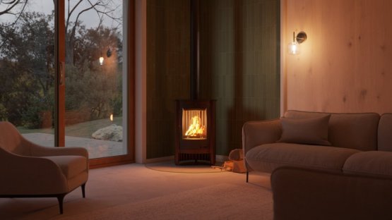 HS FLAMINGO Krbová kamna MASTERFLAMME ® Piccolo I, hnědá - sametová