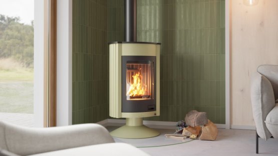 HS FLAMINGO Krbová kamna MASTERFLAMME ® Medie II, olivová