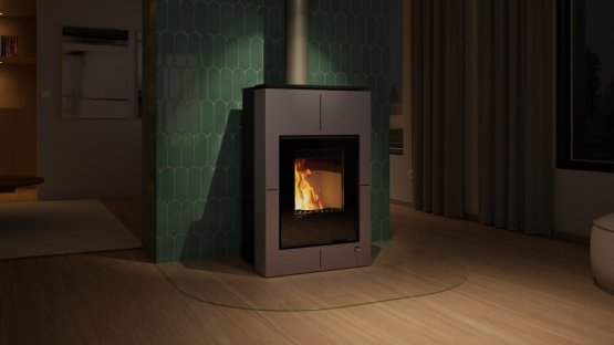 HS FLAMINGO Krbová kamna AQUAFLAM VARIO ® SAPORO 11kW šedá (teplovzdušná verze)