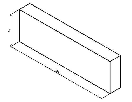 NDV-000059 - FL09K01 - Šamotová cihla 260x80x30