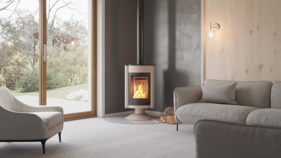 HS FLAMINGO Krbová kamna MASTERFLAMME ® Medie II, krémová