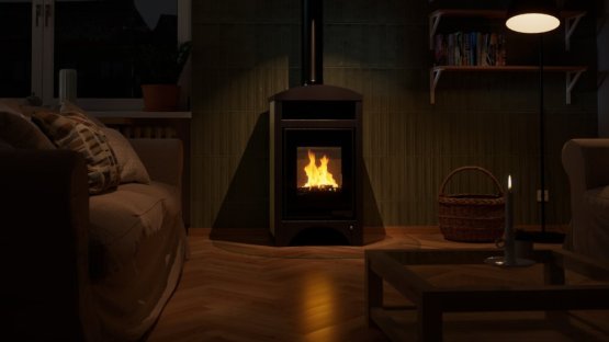 HS FLAMINGO Krbová kamna AQUAFLAM VARIO ® BARMA 11/7kW dlažba Javor, elektronická regulace