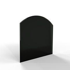 Sklo pod kamna - FLAMINGO Oblouk 1000x1000 mm, černé, fazeta / R725 / 6 mm