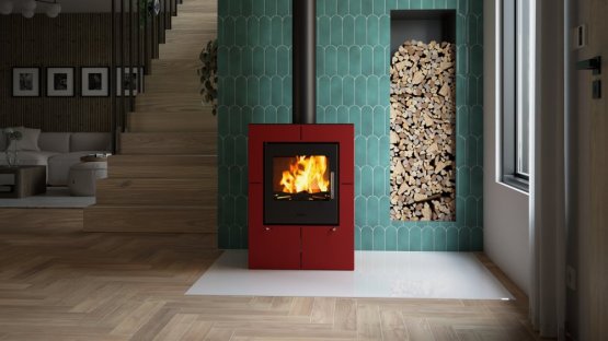 HS FLAMINGO Krbová kamna FLAMINGO ® EVENES červená