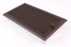 Krbová mřížka 16x32 cm, hnědý brokát s žaluzií