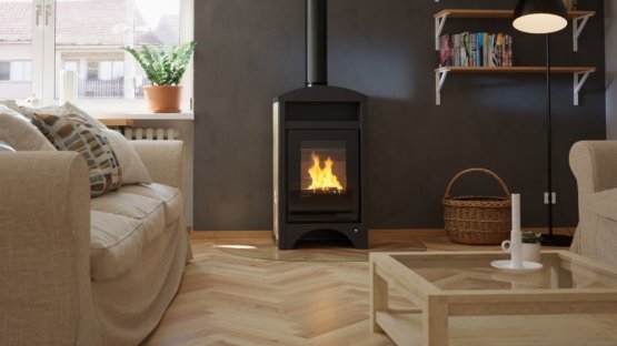 HS FLAMINGO Krbová kamna AQUAFLAM VARIO ® BARMA 11/7kW dlažba Bělený Dub, elektronická regulace