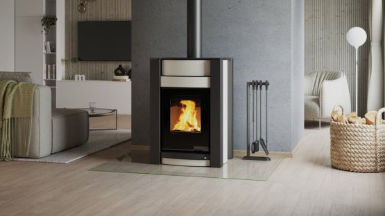 HS FLAMINGO Krbová kamna AQUAFLAM VARIO ® KALMAR 11/5kW krémová