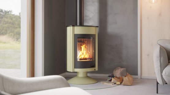 HS FLAMINGO Krbová kamna MASTERFLAMME ® Medie II, olivová