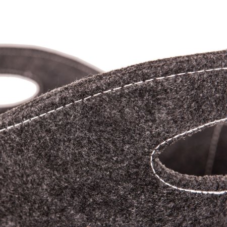 Koš na dřevo plstěný oválný, šedý