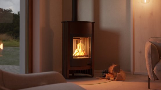 HS FLAMINGO Krbová kamna MASTERFLAMME ® Grande I, hnědá - sametová