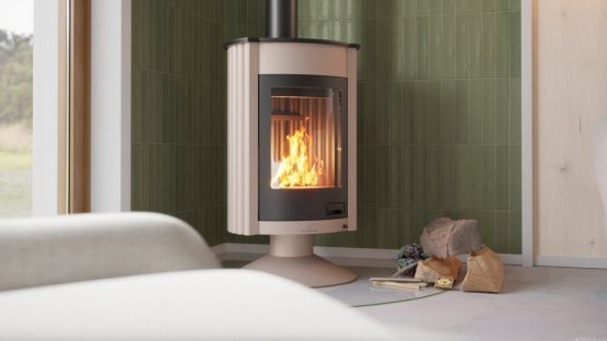 HS FLAMINGO Krbová kamna MASTERFLAMME ® Medie II, krémová