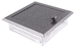 Krbová mřížka 16x16 cm, staré stříbro s žaluzií