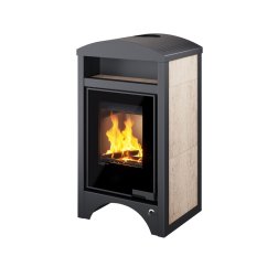 HS FLAMINGO Krbová kamna AQUAFLAM VARIO ® BARMA 11/7kW dlažba Bělený Dub