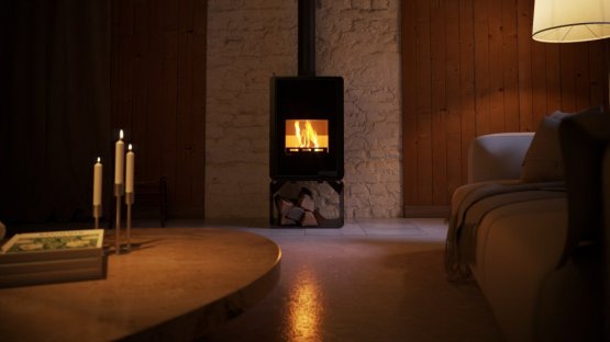 HS FLAMINGO Krbová kamna FLAMINGO DELUXE ® PENTAI, hnědá - sametová