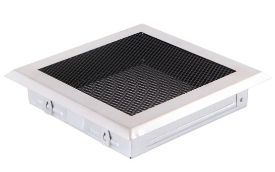 Krbová mřížka 16x16 cm, broušený chrom