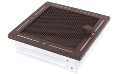 Krbová mřížka 16x16 cm, TREND hnědý brokát s žaluzií