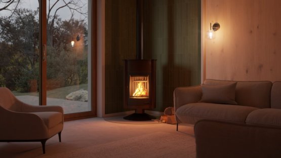 HS FLAMINGO Krbová kamna MASTERFLAMME ® Grande II, hnědá - sametová