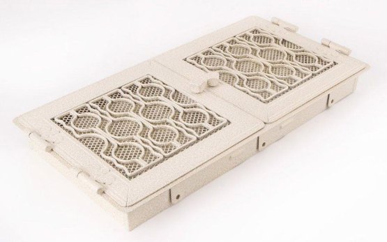 Krbová mřížka STYLOVÁ 21x43 cm, bílá - antik