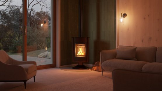 HS FLAMINGO Krbová kamna MASTERFLAMME ® Medie II, hnědá - sametová