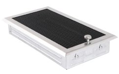 Krbová mřížka 16x32 cm, broušený chrom s žaluzií