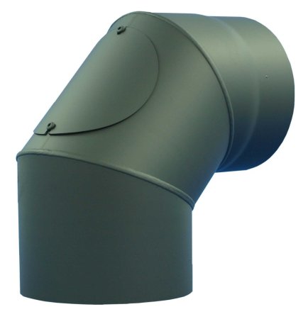 Kouřovod - Koleno 90°/150 mm/1,5 mm s čistícím otvorem