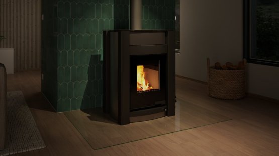 HS FLAMINGO Krbová kamna AQUAFLAM VARIO ® KALMAR 11kW šedá (teplovzdušná verze)