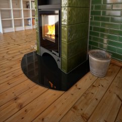 Sklo pod kamna - FLAMINGO Oblouk 1000x1000 mm, černé, fazeta / R725 / 6 mm