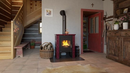 HS FLAMINGO Kachlová kamna FLAMINGO ® BALI, kachle bordo