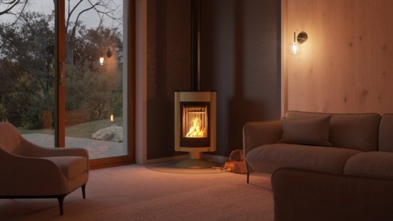 HS FLAMINGO Krbová kamna MASTERFLAMME ® Medie II, olivová