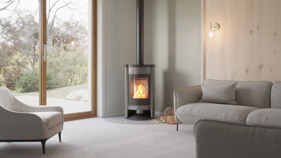 HS FLAMINGO Krbová kamna MASTERFLAMME ® Medie I, šedá