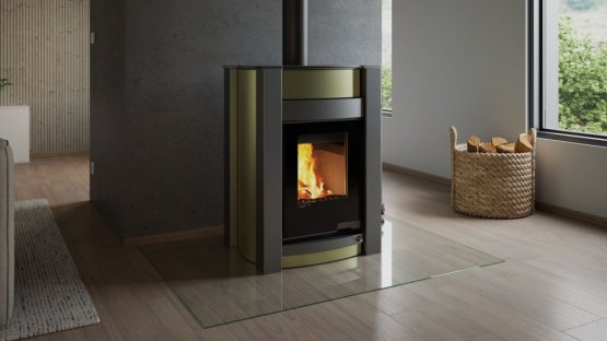 HS FLAMINGO Krbová kamna AQUAFLAM VARIO ® KALMAR 11/5kW olivová
