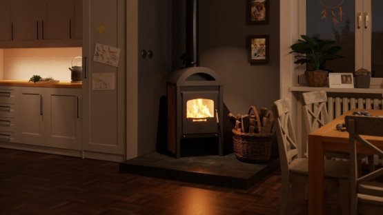 HS FLAMINGO Krbová kamna FLAMINGO ® MELAND dlažba Ořech
