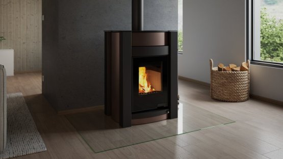 HS FLAMINGO Krbová kamna AQUAFLAM VARIO ® KALMAR 11/7kW hnědá - sametová, elektronická regulace