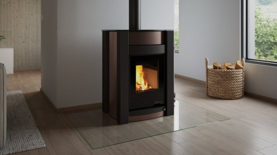 HS FLAMINGO Krbová kamna AQUAFLAM VARIO ® KALMAR 11/7kW hnědá - sametová, elektronická regulace