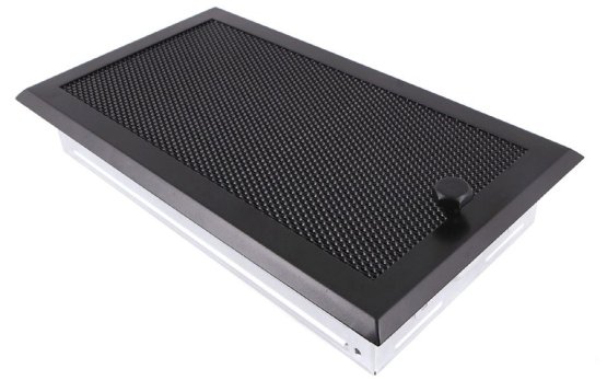 Krbová mřížka 16x32 cm, černá s žaluzií